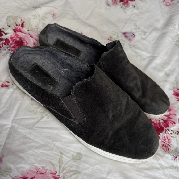 VINCE Verrell Black Suede Leather Slip On Mule Sneaker, Size US 7.5 - Picture 7 of 8